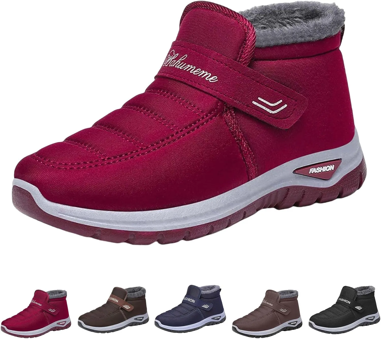 Women's Snow Boots with Heels Winter Boots for Ladies Non Slip Womens Fur Lined Ankle Boot Barefoot Shoes Grounded Footwear Hiking Platform Boots Men Mens Booties Winter