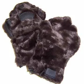 Youth Brown Faux Fur Mittens